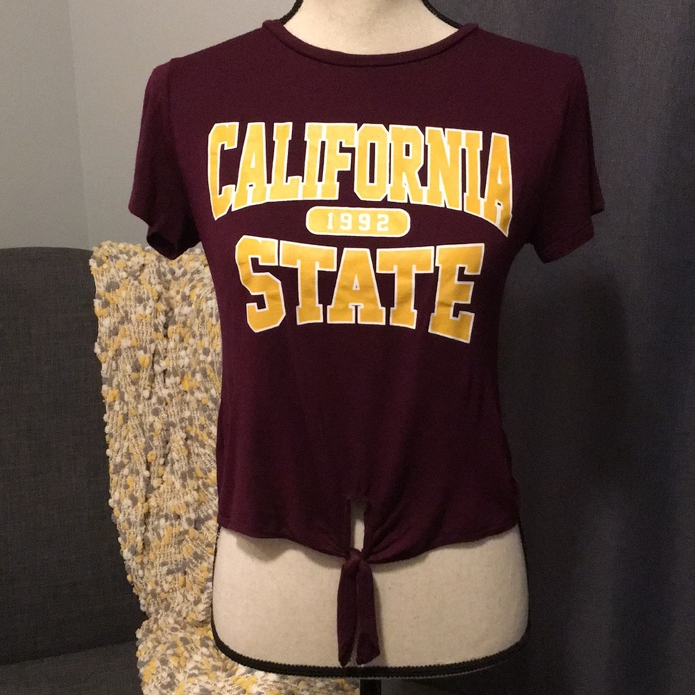 Crop top tie front California State